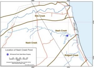Figure 1. Location map of off-channel works on Wilson property adjacent to Nash Creek. 